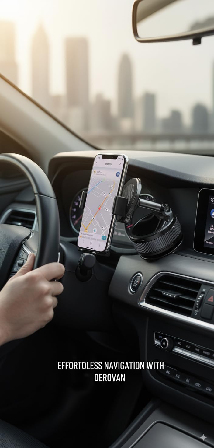 D3P7 Magnetic Vacuum Foldable Suction Cup Car Mount – 360° Rotatable Phone Holder for Dashboard & Windshield – Universal Compatibility - Image 2