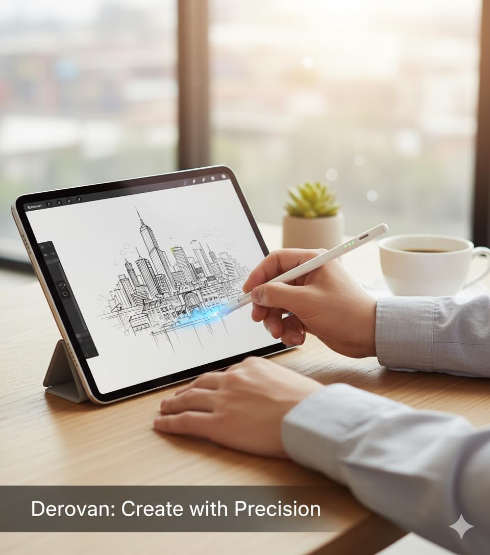 Universal Capacitive Stylus Pen for Touch Screens – 2‑in‑1 Disc + Fiber Tip, Precise Drawing & Writing, Compatible with iPad/iPhone/Android Tablets & Laptops - Image 2