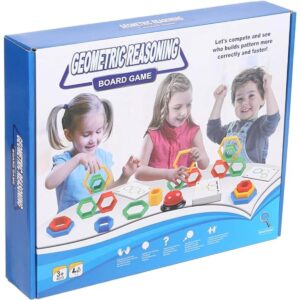 Best Geometric Reasoning ,Board Game for Kids, Enhance Creativity, Motor Skills, and Hand-Eye Coordination with Endless Fun , Ideal for Ages 3+ with 54 Cards & Bell