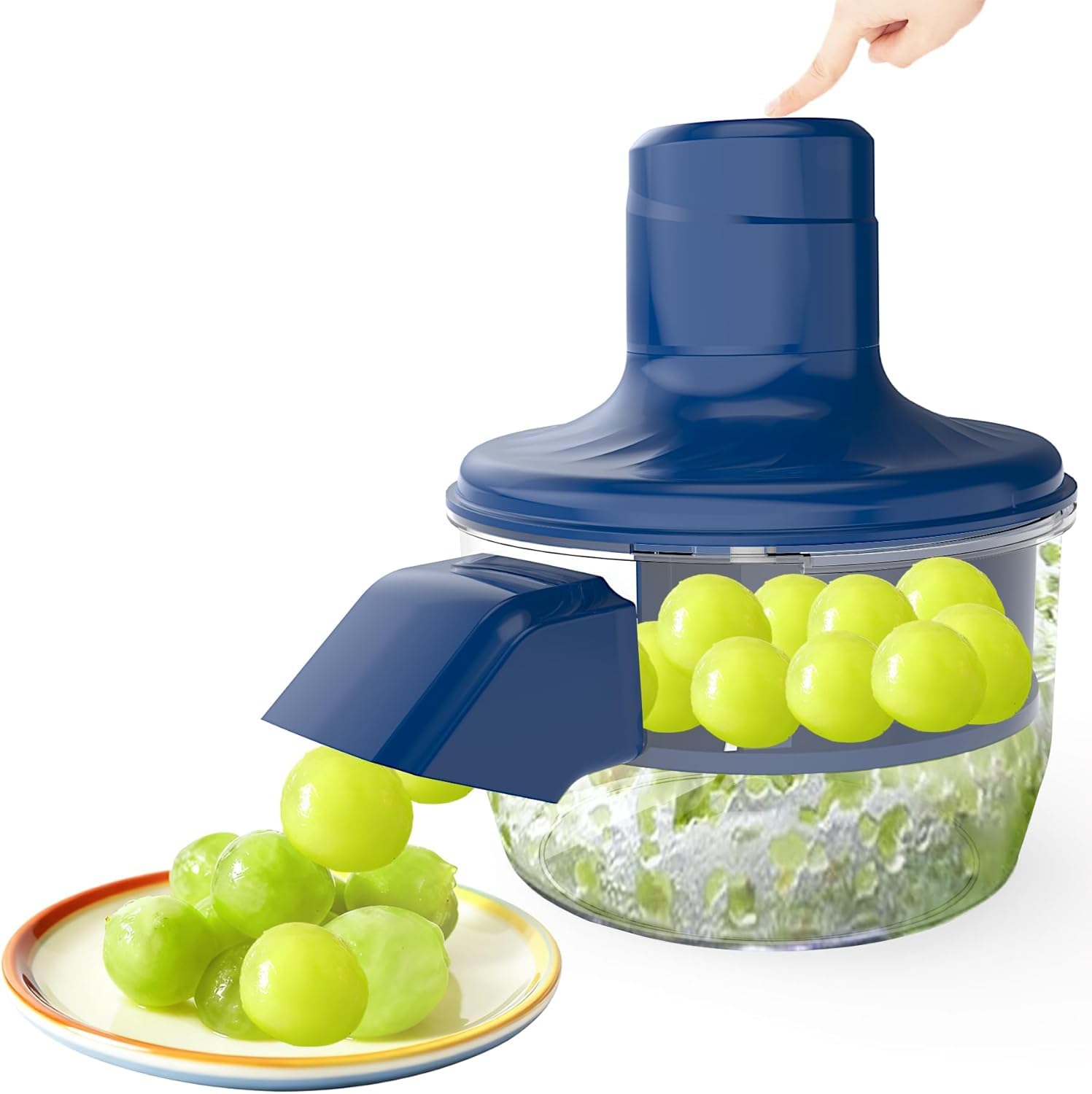 Automatic Garlic Peeling Machine,Electric Peeling Machine for Grape,Automatic Garlic & Cherry Tomato Peeler Skin Remover Tool for Small Fruits,Efficient Peeling Kitchen Gadget for Home Use (Blue)