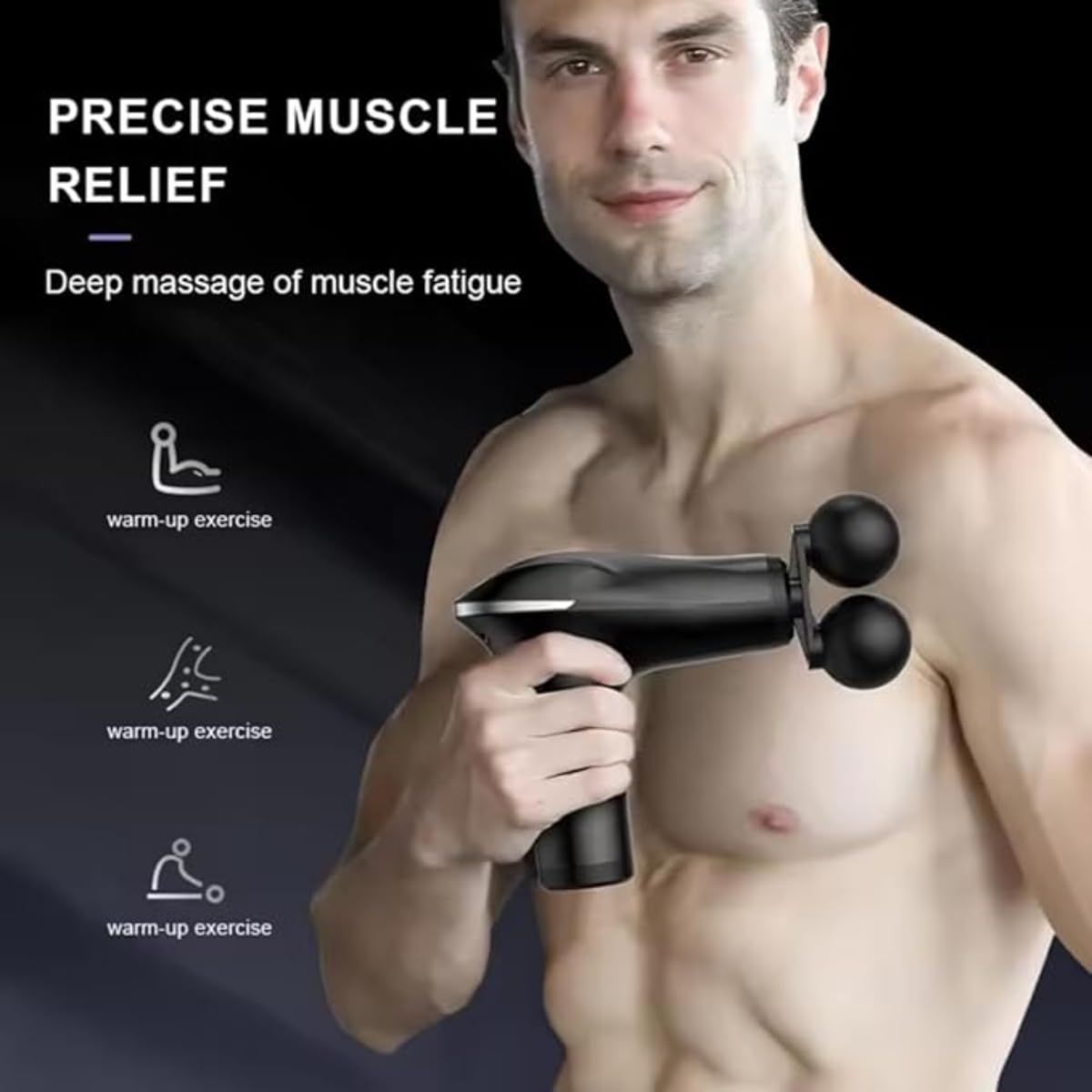 Percussion Muscle Massage Gun, Massager Muscle Vibration Relaxation,Portable Muscle Massage Gun for Back Neck Muscle Relieve,Facial Gun, - Image 4