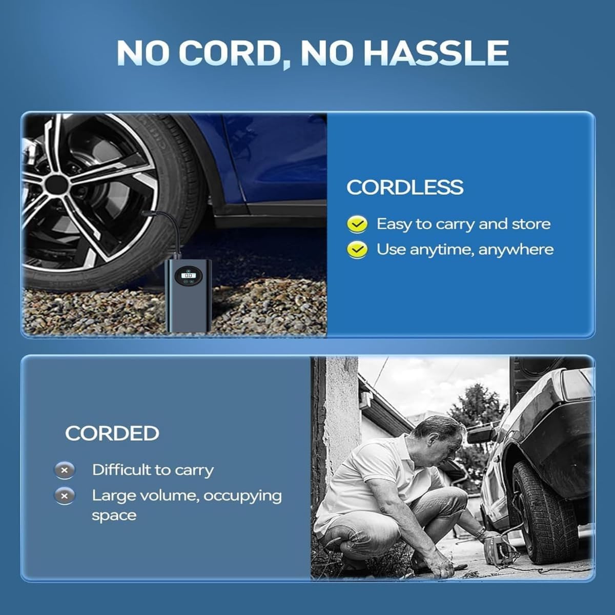 Portable Tyre Inflator for Car / 150PSI Power, Rechargeable Battery, 4 Smart Modes, 2X Faster Inflation, Auto Shut-Off, Compact & Lightweight – Perfect for Car, Bike & Ball Use - Image 4