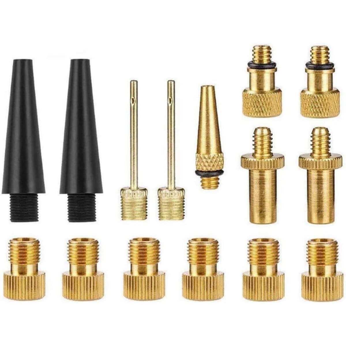 Bike Pump Adapter Set / 15pcs Universal Valve Kit, Compatible with Presta, Schrader & Woods Valves, Fast Inflation, Leak-Free Seal, Fixes Air Loss Instantly, Perfect for Bikes, Balls & Inflatables