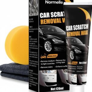 Car Scratch Repair Wax, Upgraded Scratch Remover Paste for Vehicles, Professional Car Scratch Repair Kit with Sponge & Wipe, Auto Paint Polishing Wax for Deep & Light Scratches, 120ml