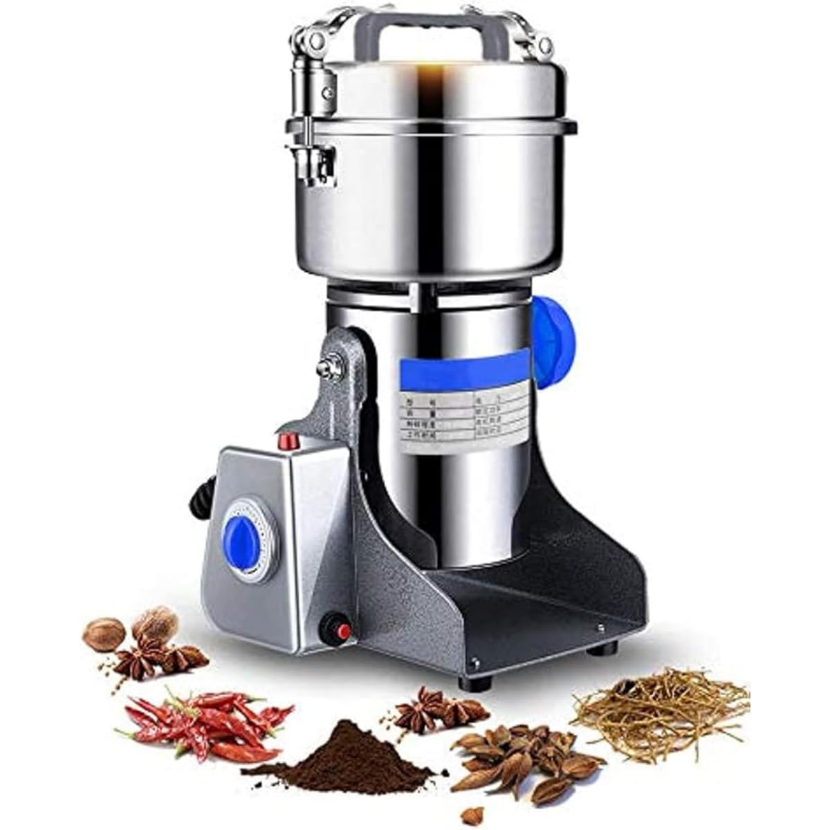 Household Small Crusher Grains Dry Grinding Machine, 800g Stainless Steel High-Power Spice Mill, Electric Grain Grinder for Home/Restaurant/Hotel/Clinic.