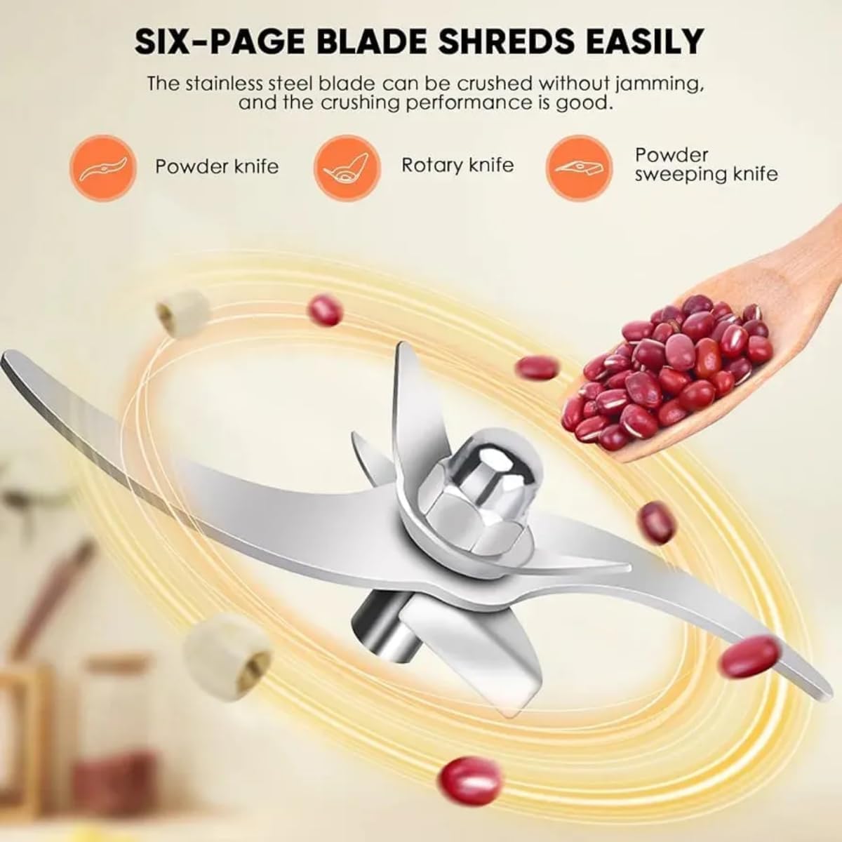 Portable Electric Grain Grinder – High-Speed Stainless Steel Mill for Herbs, Spices, Flour & Cereals, Heavy-Duty Pulverizer for Home & Commercial Use, Compact Upgraded Grinding Machine - Image 2