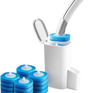 Toilet Bowl Cleaning Brush Kit – Disposable Head System – Touch-Free Wand, No-Splash Scrubbing, Hygienic & Portable, Deep Cleaning Pads, Ideal for Bathrooms, Apartments, Travel Use