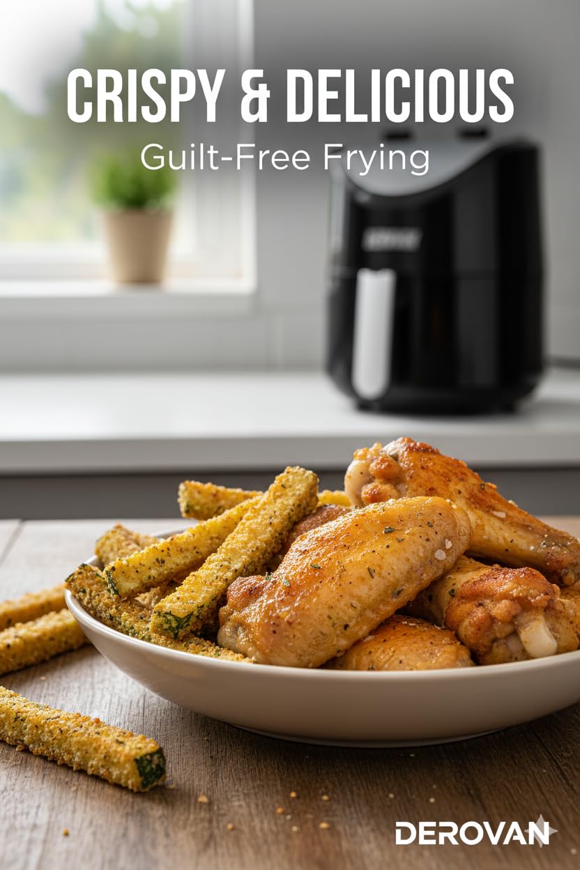 3.5 L Oil‑Free Air Fryer – 1200 W Touch & Dial Control, Grill Plate Included, Compact Countertop Design for Healthy Cooking - Image 4