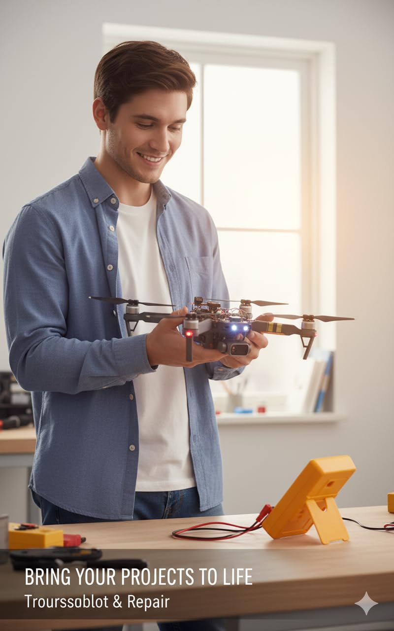 3½‑Digit 2000‑Count Digital Multimeter – LCD Display with Backlight, AC/DC 600 V & 10 A Measurement, Resistance/Continuity/Diode Test – Rugged Auto-Shutoff Float Switch Design - Image 4