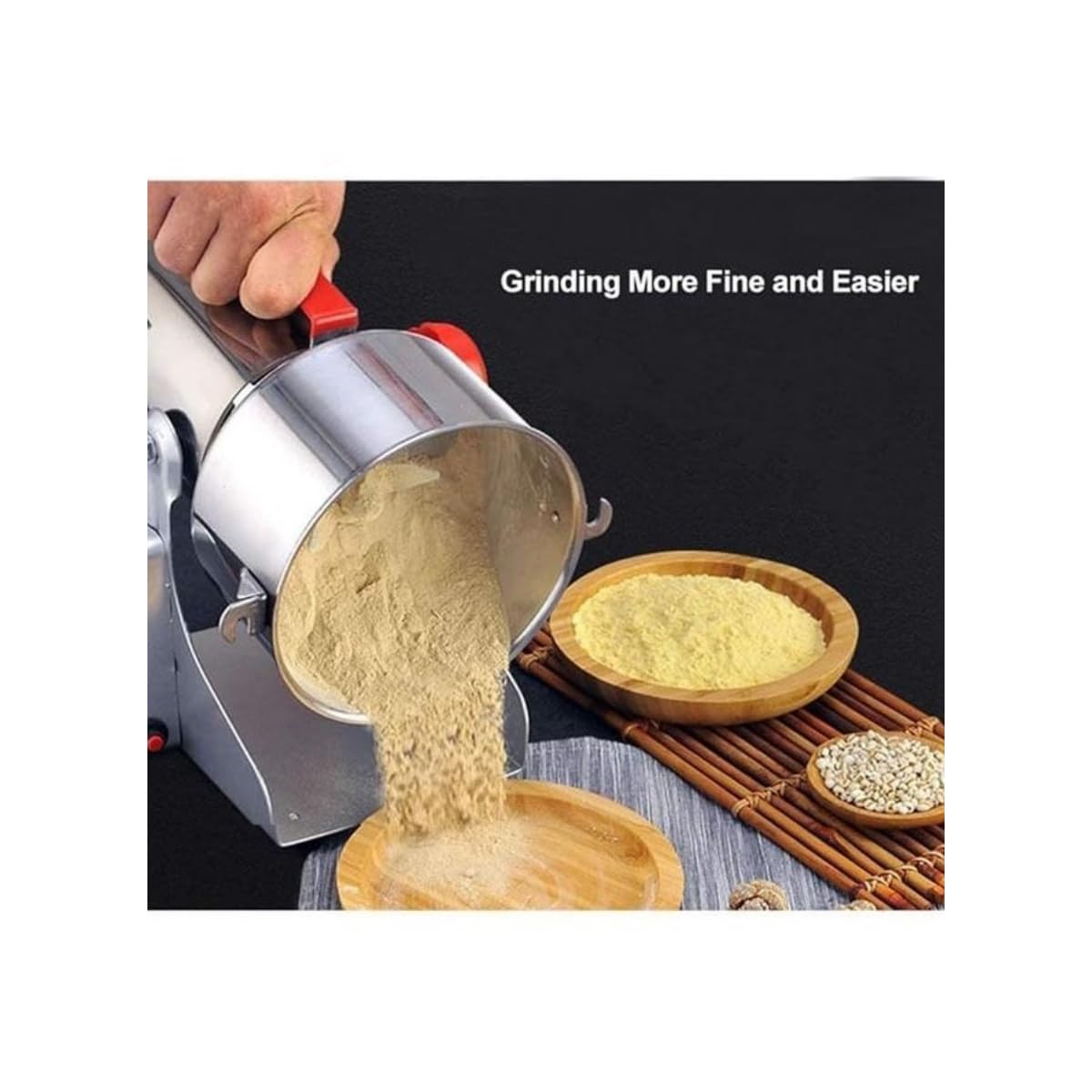 Spice Grinder Machine, 800g Electric Grain & Coffee Grinder, Superfine Mill for Herbs, Nuts, & Cereals, 30s Fast Grinding, 1800W, Overload Protection & 5min Timer, Dry Food Powder Crusher - Image 5
