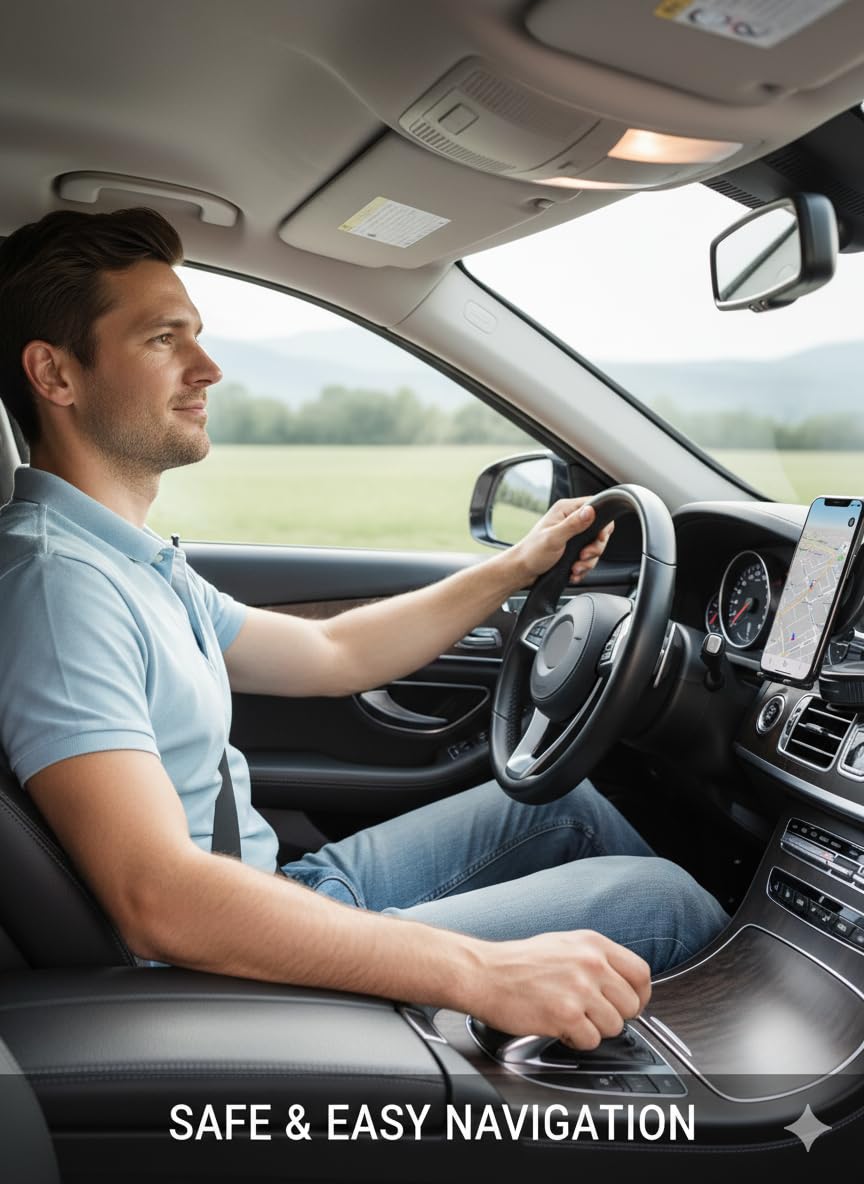 Magnetic Suction Phone Holder – Adjustable Vacuum Suction Cup Mount Compatible with MagSafe iPhone & Android – Hands‑Free 360° Magnetic Grip for Car, Gym, Mirror & Smooth Surfaces - Image 4