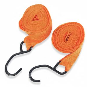 2 Pack 1 Inch Ratchet Tie Down Straps with S Hooks and Metal Buckles, 4.5m Adjustable Cargo Straps for Truck, Trailer, ATV, Motorcycle, Boat, Heavy Duty Securing and Transport