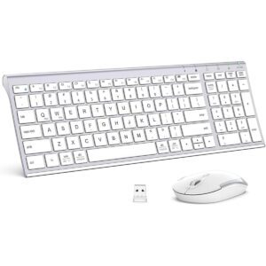 Keyboard and Mouse Combo – 2.4G Portable Connection, Rechargeable Battery, Ergonomic Design for Comfort, Stable and Fast Performance, Perfect for Home & Office Use – Slim, Full-Size, Adjustable DPI,