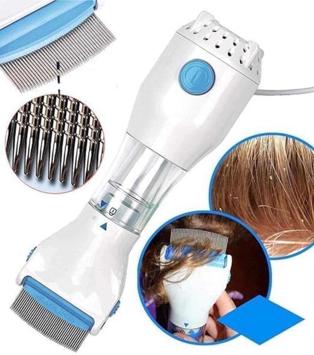 Electric Head Lice Comb with Vacuum | Chemical-Free Nit & Lice Removal Device | Safe for Kids & Adults | 9.25 cm Wide Teeth | Reusable & Easy to Clean - Image 6