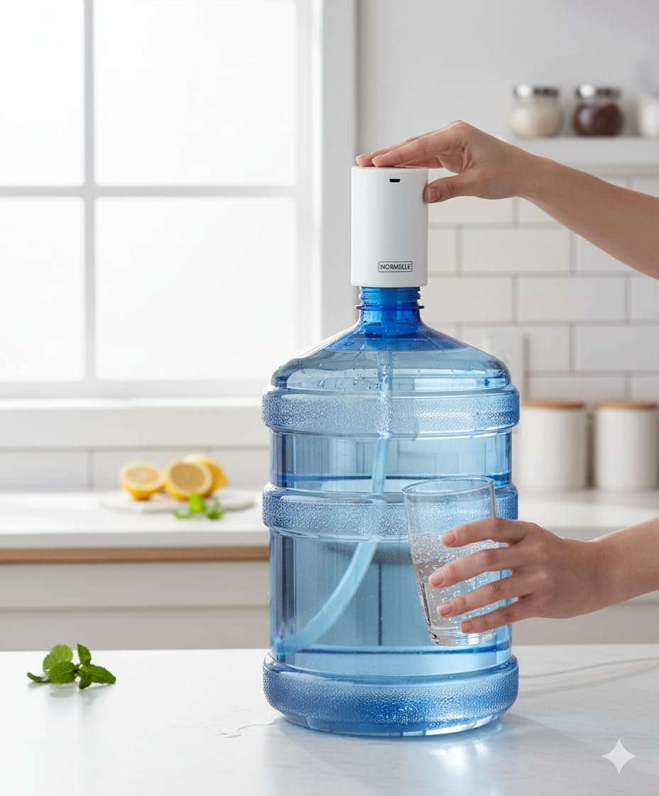 Electric Drinking Water Bottle Pump – Portable Automatic Water Dispenser for 5 Gallon Bottle – USB Rechargeable Intelligent Water Pump for Home, Office, Camping – Fits 4L–18.9L Bottles - Image 2