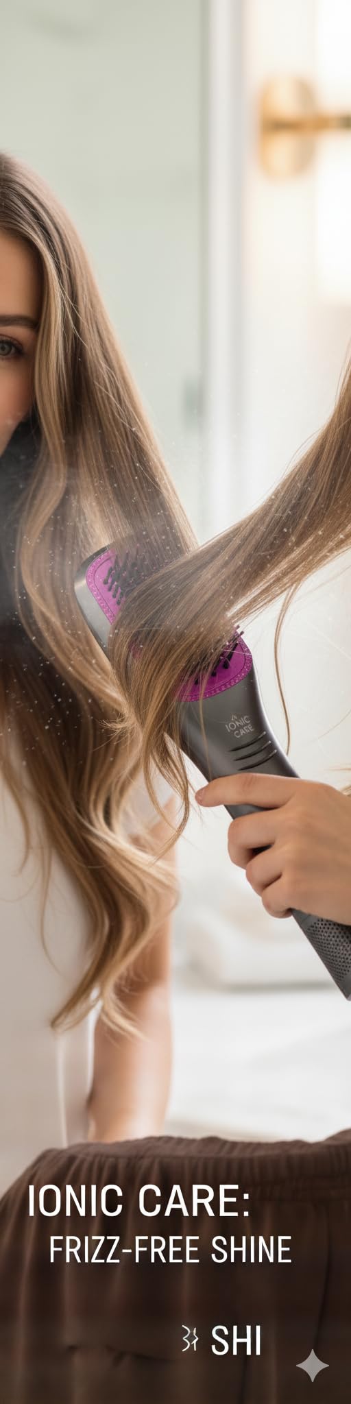 3-in-1 Hair Dryer Brush & Straightener, 1200W Ceramic Tourmaline Ionic Hot Air Brush with 3 Heat/2 Speed Settings, One-Step Hair Dryer and Styler for All Hair Types, Purple - Image 3