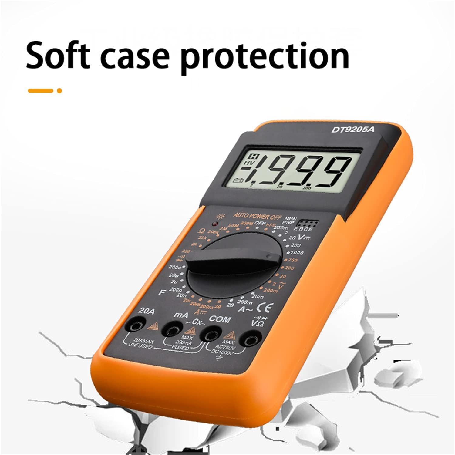 Reliable AC/DC voltmeter with resistance, frequency & capacitance testing — rugged build with bright screen for lab, home, or car repairs. - Image 3