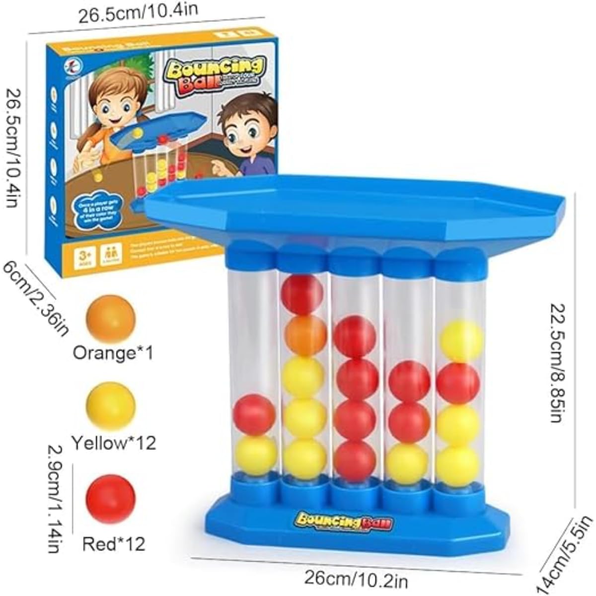 Bounce Ball Game, Tabletop Game, Educational Toy, Connect Ball, 4 in a Row Game, Parent-Child Game, Family Fun, Plastic, Indoor, Outdoor Activity, Family Travel, Classic Tabletop Game - Image 2