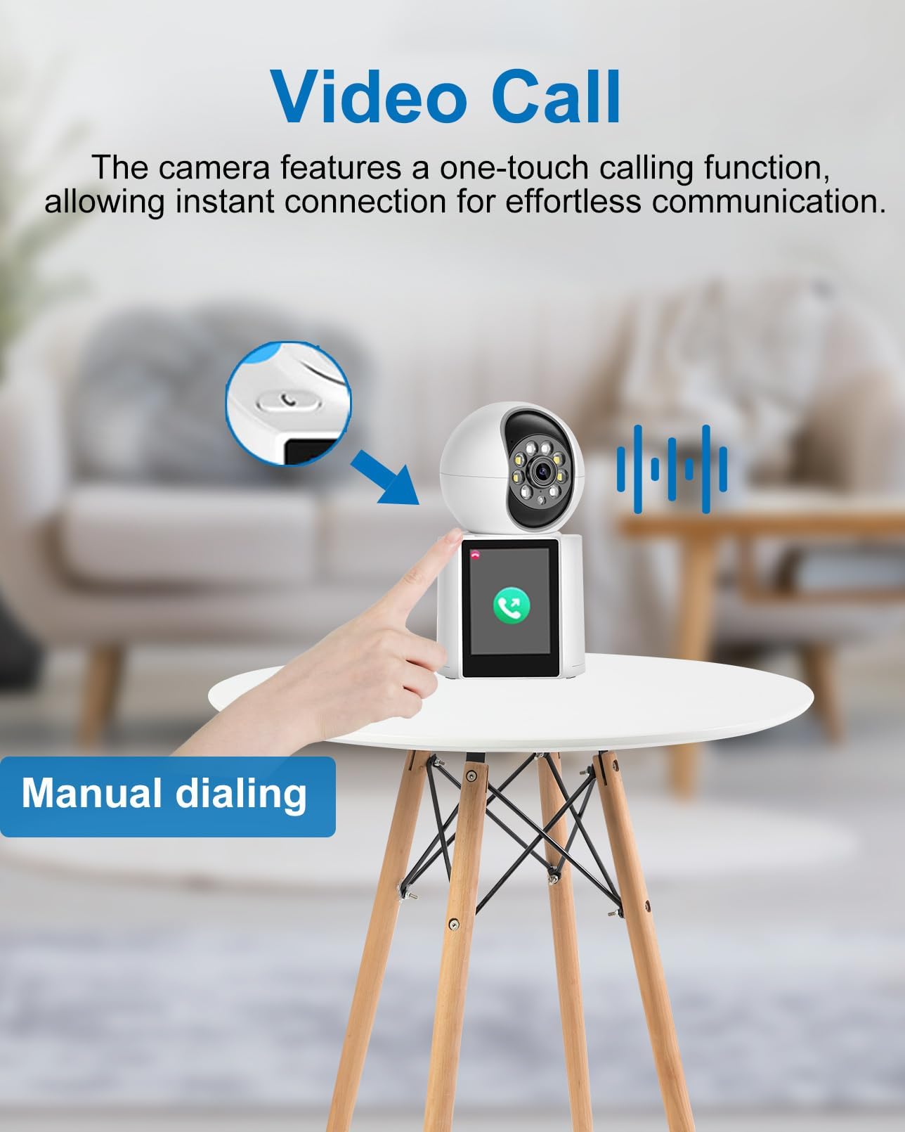 2K Indoor Smart Camera with 2.8” Screen – Two-Way Video Calling, Cry Detection, Human Motion & Sound Alerts, Night Vision, App Control – Baby, Elder, Dog, Pet Monitor with One-Touch Call Feature - Image 4