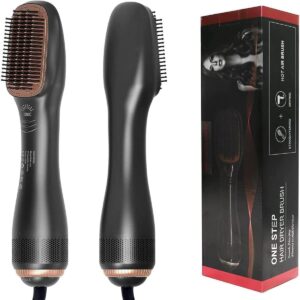 Hair Dryer and Styler, Volumizing Brush, Professional Hair Styling Tool, Ergonomic Handle, Scalp Massage Brush with Nylon Pins & Ball-Tips, Tangle-Free Styling, Salon-Quality Results, Heat Protection