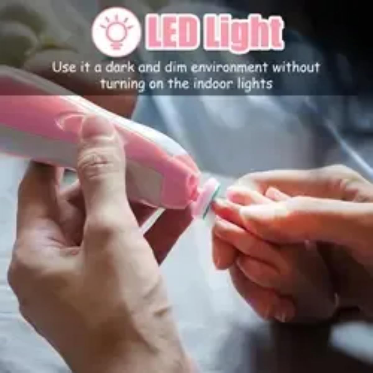 Newborn Baby Nail Trimmer Kit with LED Light & Electric Nail Clipper | Baby Nail File, Manicure & Pedicure Set, Baby Essentials | Safe Nail Care, Nail Brush, Baby Nail Cutter, Nail Drill Machine - Image 6