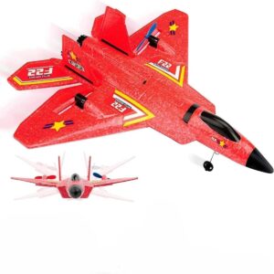 F-22 Raptor Remote Control Jet Fighter, 2.4GHz 6-Axis Gyro, LED Lights, EPP Foam, Durable, Night Flying, Long Battery Life, 400ft Range, Beginner Friendly, High-Speed, Stable Flight