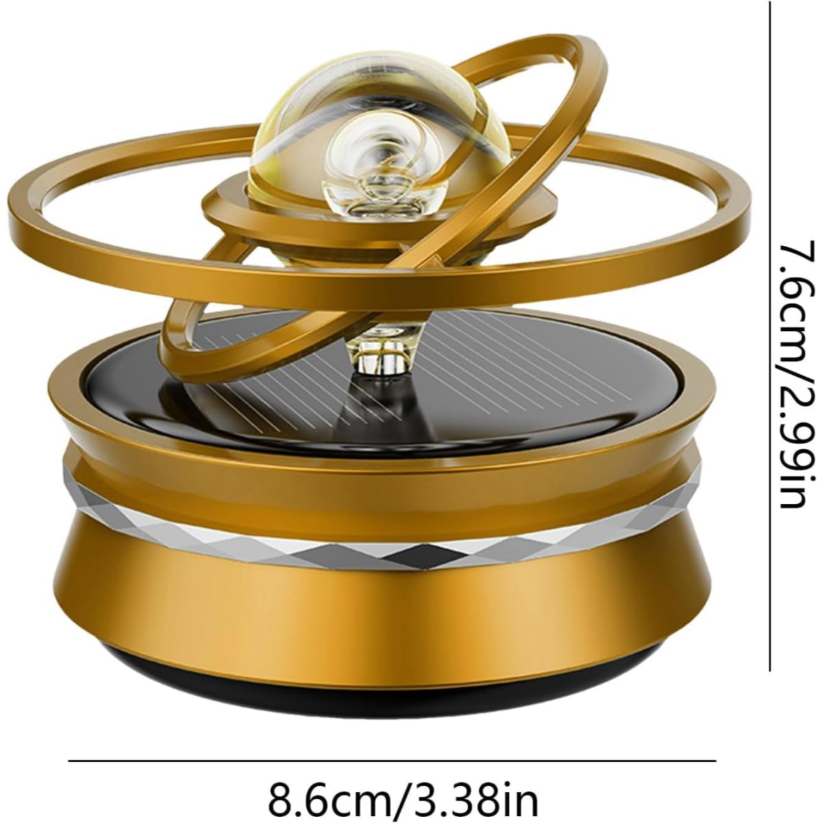 Oil Diffuser/Solar-Powered Auto-Rotating Odor Eliminator, Long-Lasting Cologne Fragrance, Home & Office Aromatherapy, Car Interior Decor Accessory for Men & Women - Image 4