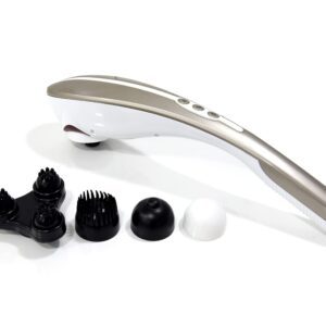 Gonaar Handheld Body & Back Massager – Rechargeable Cordless Deep Tissue Percussion Massager with 4 Interchangeable Nodes for Muscle Relaxation & Pain Relief