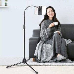 Adjustable Phone Holder & Tripod Stand for Desk & Floor | Durable 360 Swivel Bracket | Fits iPhone, iPad, Galaxy | Selfie Stick & Remote | Perfect for Makeup, Vlogging, YouTube, Live Streaming