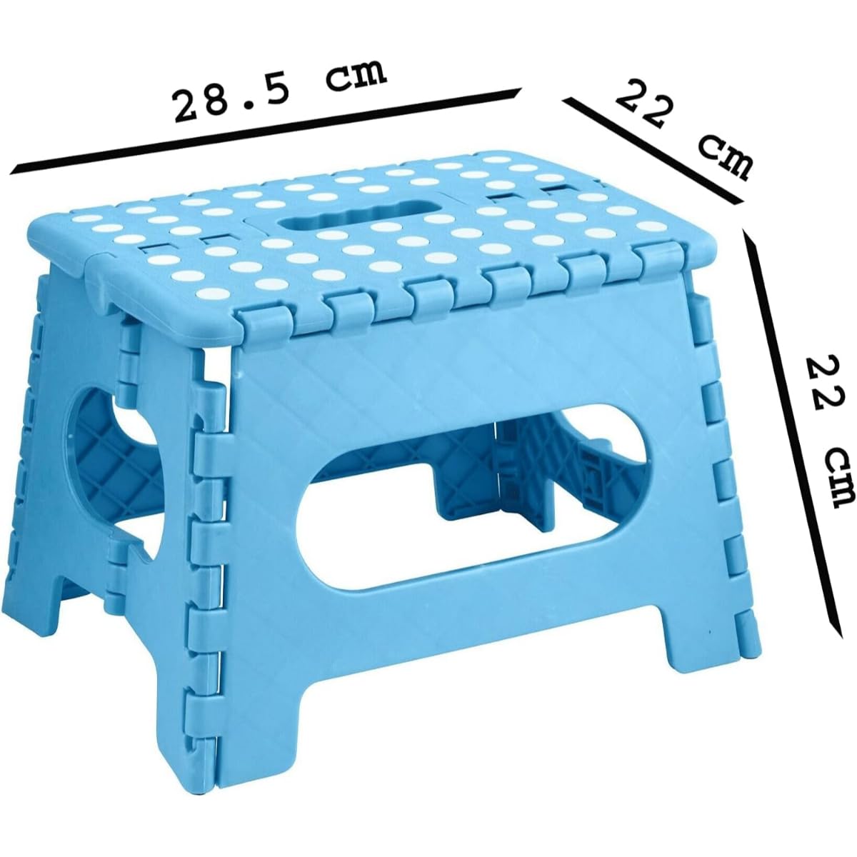 Plastic Folding Step Stool/Small, Heavy Duty, Multipurpose Footstool with Handle for Home, Kitchen, Office – Easy Storage Foldable Stool - Image 4