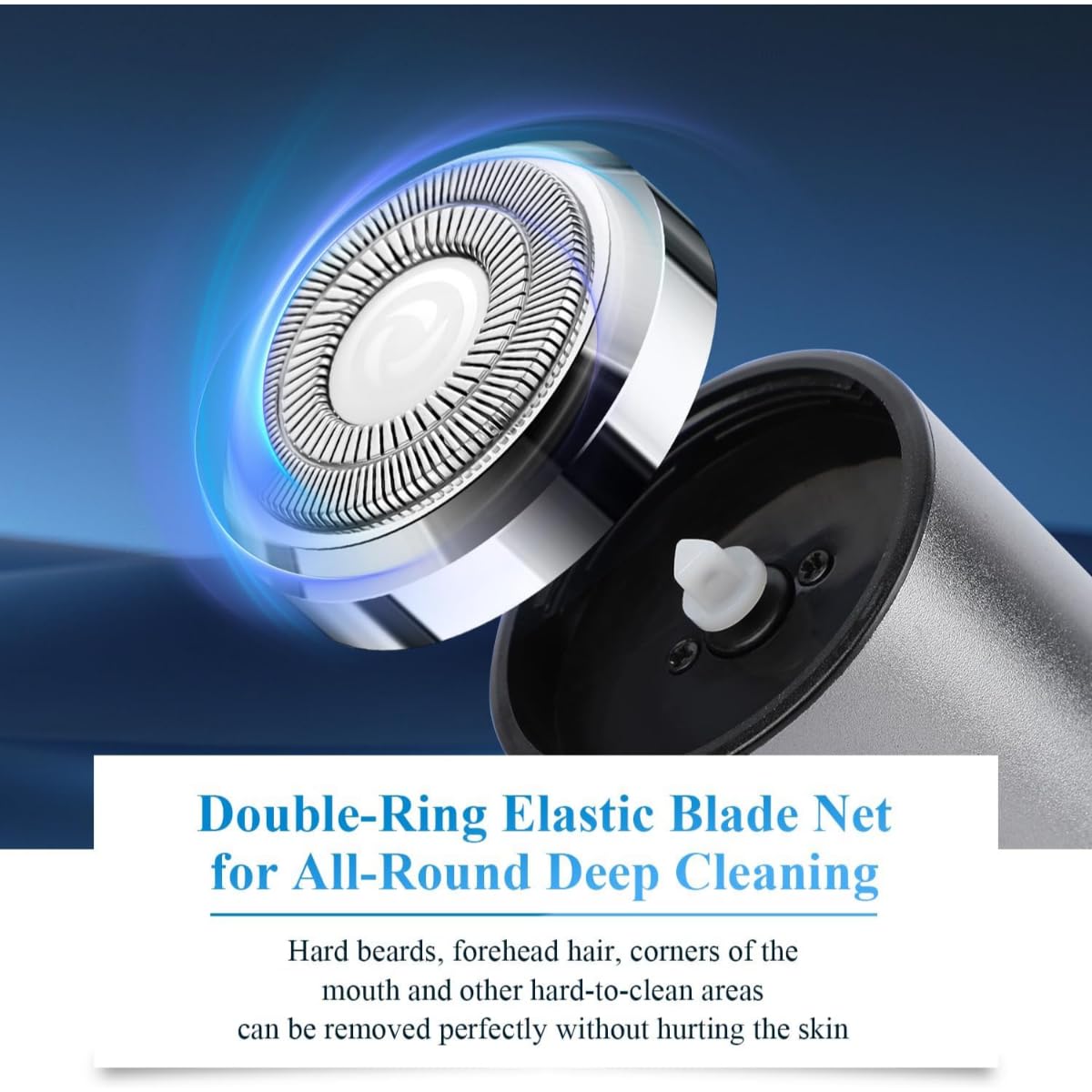 Electric Shaver for Men/Waterproof USB Rechargeable Portable Razor, Wet & Dry Rotary Shaving with Cleaning Brush for Travel & Daily Use - Image 3