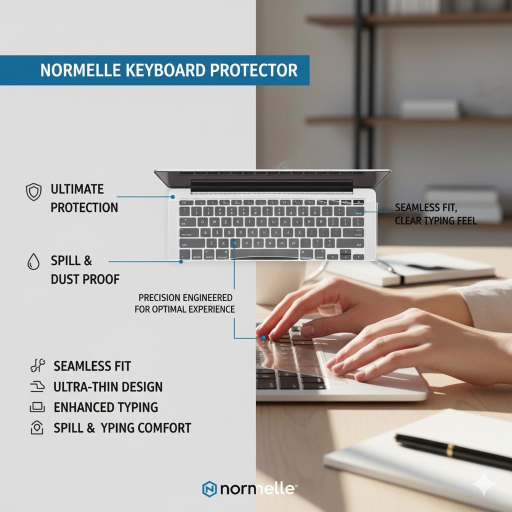 Universal 15.6" Laptop Silicone Keyboard Protector Skin – Transparent Dust Cover and Spill Guard for Notebook Keyboards – Washable Thin Soft Keyboard Guard for 15.6 Inch Laptops - Image 7