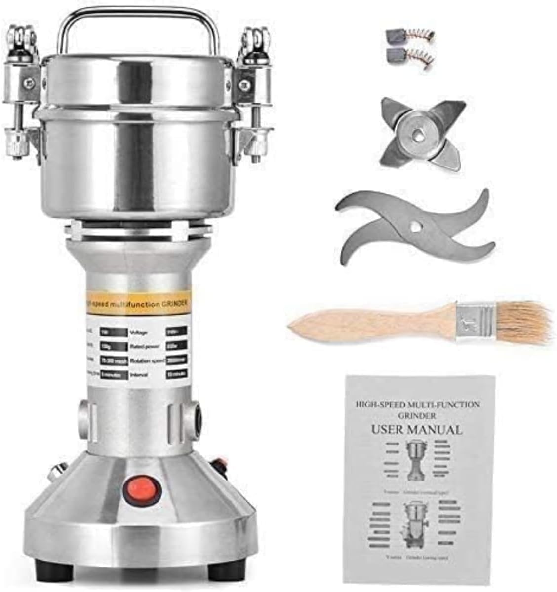 Portable Electric Grain Grinder – High-Speed Stainless Steel Mill for Herbs, Spices, Flour & Cereals, Heavy-Duty Pulverizer for Home & Commercial Use, Compact Upgraded Grinding Machine - Image 3