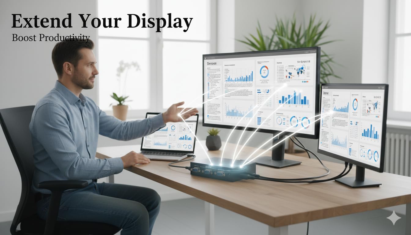 1‑to‑2 VGA Splitter | 1920×1440 Resolution @60 Hz, 200 MHz Bandwidth, Up to 30 m Transmission, Gold‑Plated Connectors, Plug‑and‑Play VGA Duplicator - Image 4