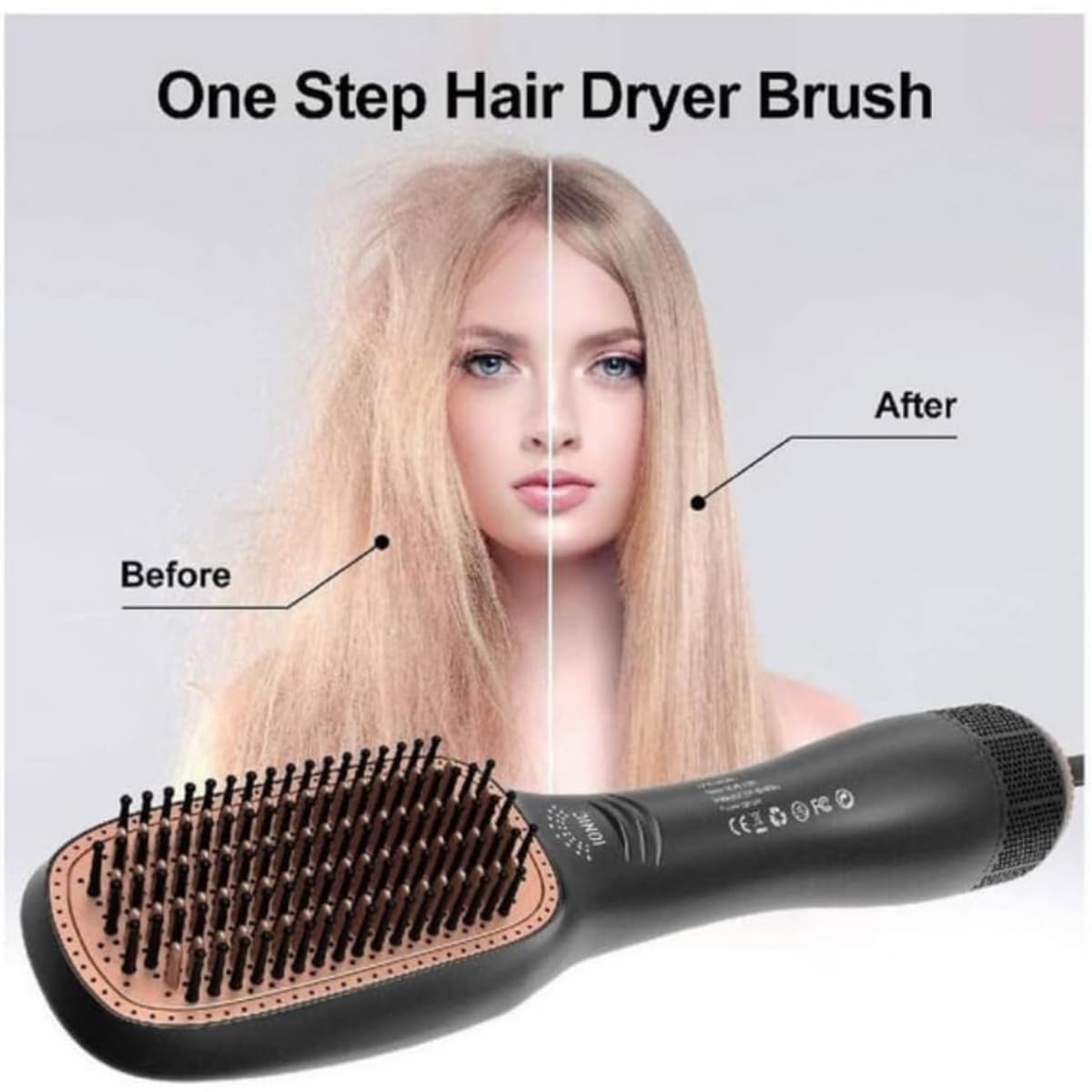 Professional Styler Volumizer Blow Brush – 3-in-1 Hot Air Brush, Negative Ion + Ceramic Tourmaline, Frizz-Free Shine, Fast 1200W Drying, One-Step Hair Styling for All Hair Types – Lightweight & Sleek - Image 2