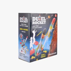 Outdoor Play Toy Rocket Launcher for Kids - Stomp Air Pressure Foam Rockets, Dueling Fun with 6 Rockets, 2 Launchers, Soars Up to 100 Feet, Easy Assembly, Durable & Safe, Perfect Gift for Boys & Girls