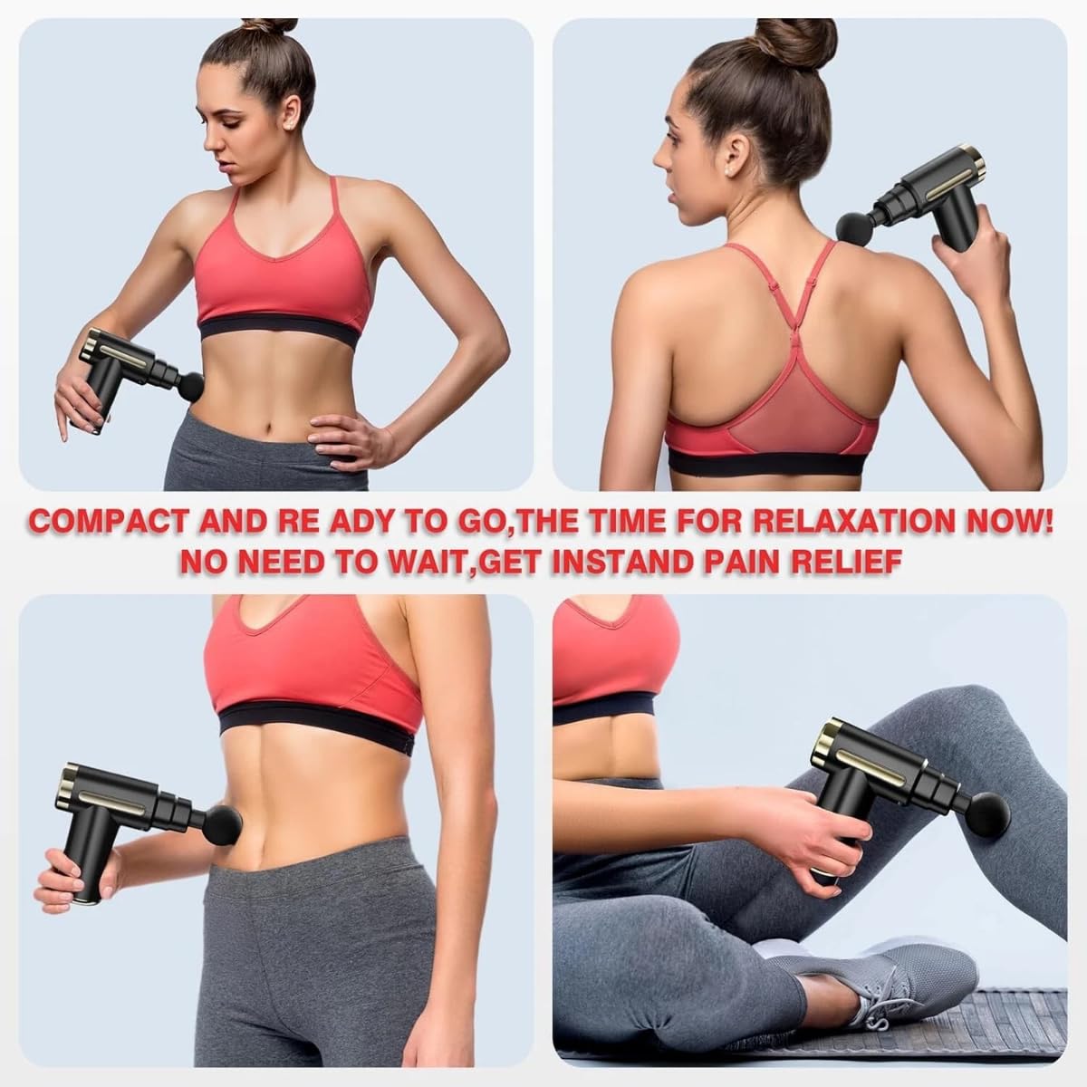Handheld Massage Gun Deep Tissue – 6 Adjustable Speeds, 4 Massage Heads, Cordless & Rechargeable, Relieves Pain & Muscle Tension, Perfect for Athletes & Daily Recovery – Compact, Quiet & Powerful - Image 2
