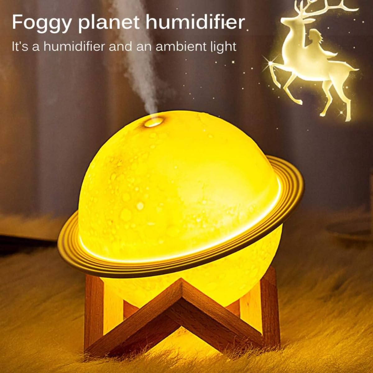 Premium 2-in-1 Moon Lamp Humidifier: USB Recharge, 3D LED Moon Light, Aromatherapy Diffuser | 3 Colors, 200ml Capacity | Bedroom Decor, Air Purifier, Night Light | Ideal Gift for Kids, Friends - Image 3