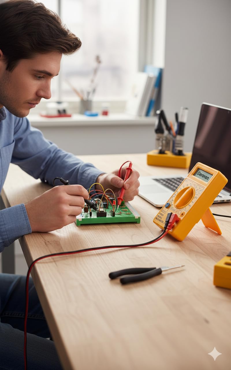 3½‑Digit 2000‑Count Digital Multimeter – LCD Display with Backlight, AC/DC 600 V & 10 A Measurement, Resistance/Continuity/Diode Test – Rugged Auto-Shutoff Float Switch Design - Image 3