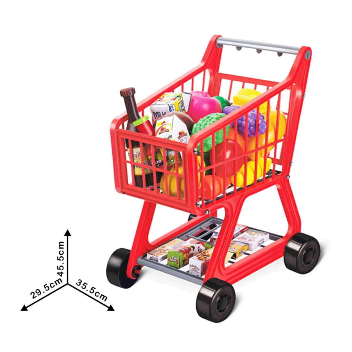 Kids Shopping Cart Toy / Realistic Design, 41 Fun Accessories, Encourages Imaginative Play, Promotes Motor Skills, Perfect for Toddlers & Preschoolers – Let's Play Supermarket Set - Image 4
