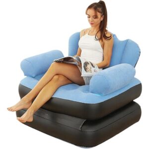 Adult Lazy Sofa Multifunctional, Fold Sofa Adjustable Backrest/Leisure Chaise Lounge Couch, Home & Office Comfortable Sleeper, Armrests Side Pocket, Lounge Accent Sofa