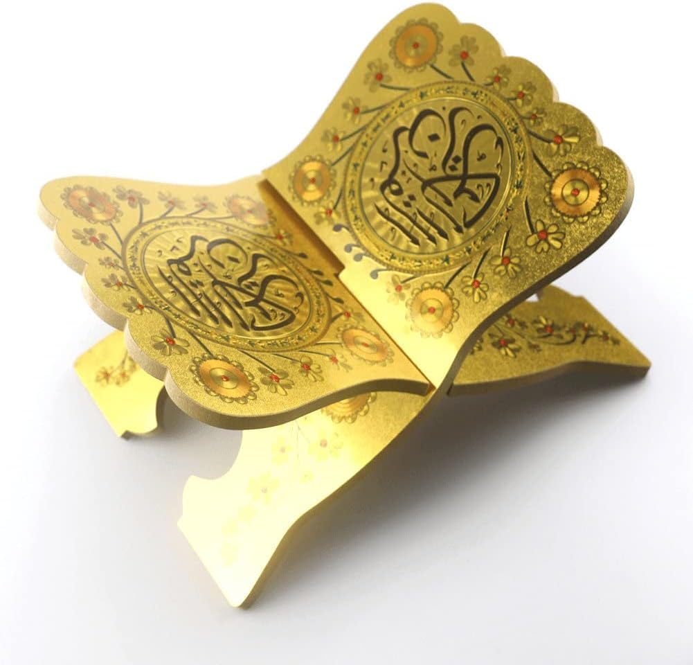 Wooden Religious Book Stand, Foldable Holy Book Holder with Engraved Design, Tabletop Display for Reading, Prayer & Home Decor - Image 4