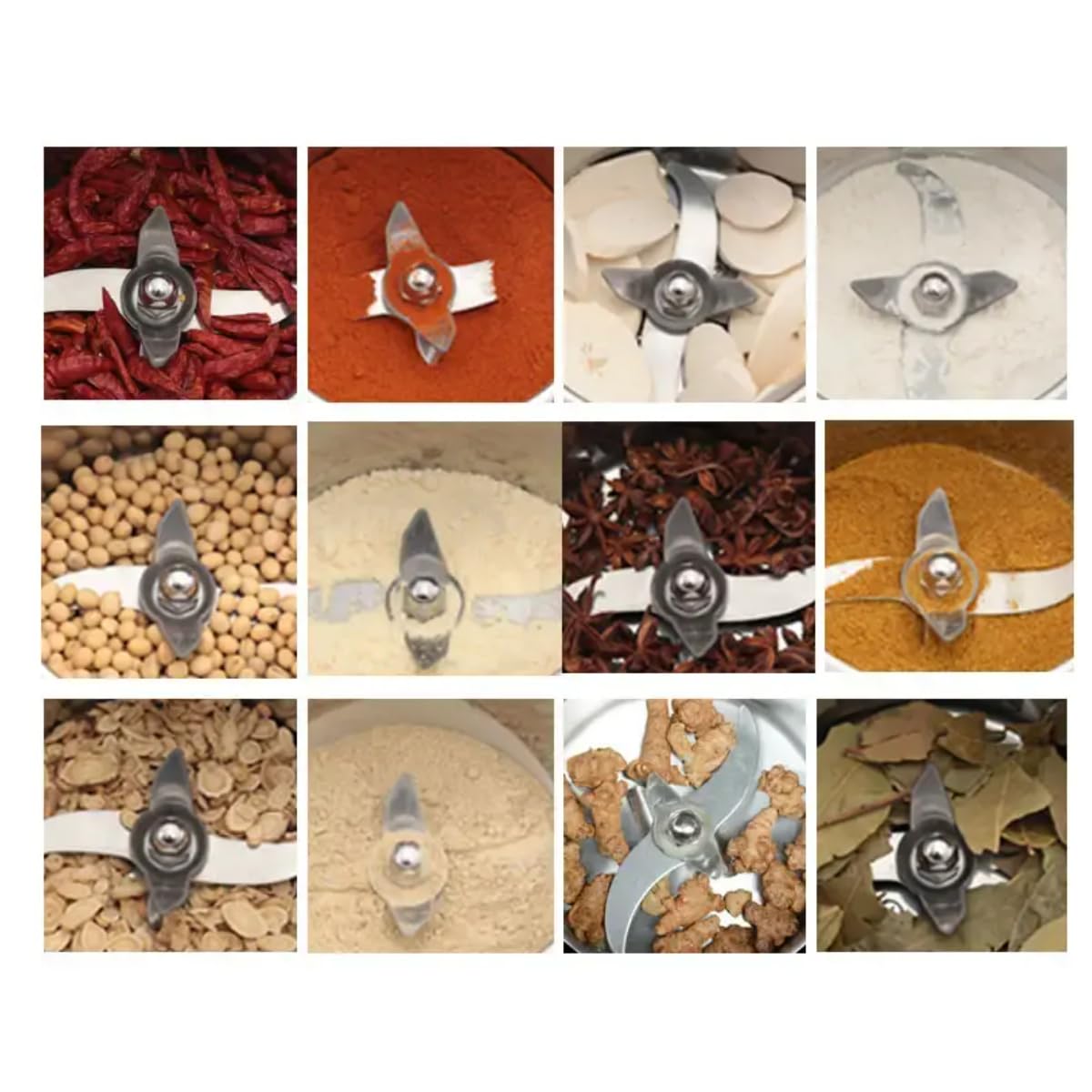 High-Speed Electric Grain Mill Grinder - Stainless Steel Ultra-Fine Powder Machine for Home & Commercial Use - 3000W Spice, Coffee, and Cereal Mill with Extra Cleaning Brush - Image 5