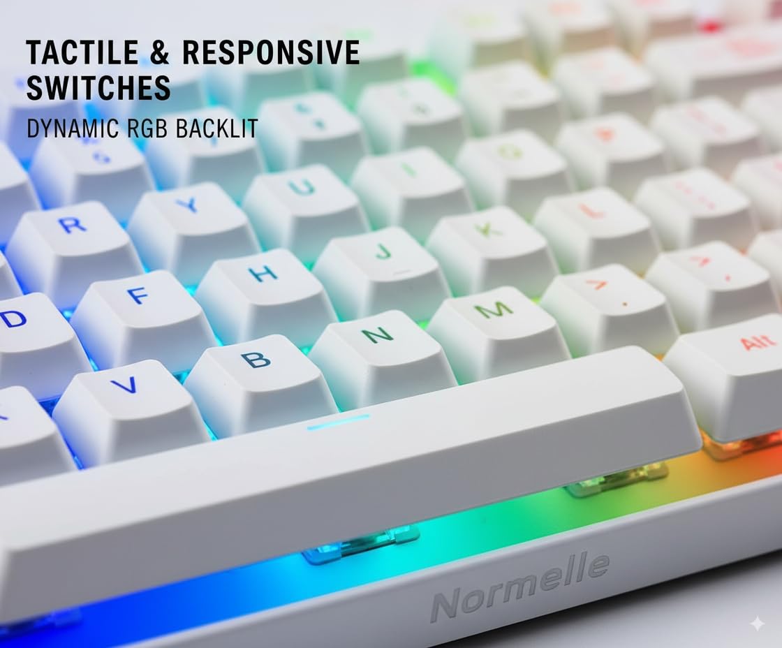 Wired Gaming Keyboard and Mouse Combo with 104 Keys, Mechanical Feel, LED Backlit Keyboard and Ergonomic Mouse, USB Computer Keyboard Set for Windows Desktop Laptop PC – White - Image 7