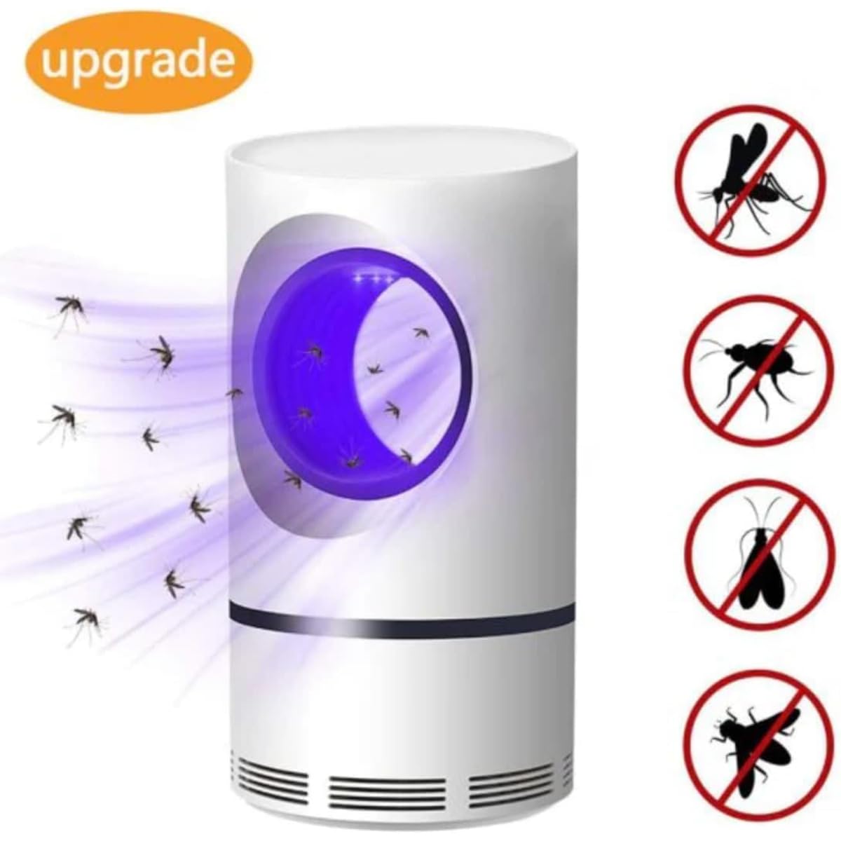 Portable Electric Mosquito Killer Lamp, Waterproof Fly Zapper, Indoor/Outdoor Insect Trap, 360° Pest Control for Garden, Bed, Office, Camping, Lightweight Night Light, White, Powerful Fly Killer - Image 2