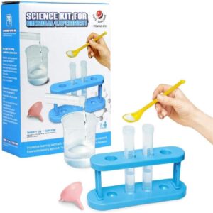 Educational Science Kit for Kids/DIY Chemical Experiment Kit with Goggles, Lab Coat/Fun Science Activity Toy for Boys & Girls Ages 6-14, Perfect STEM Learning Gift - Safe, Non-Toxic Materials