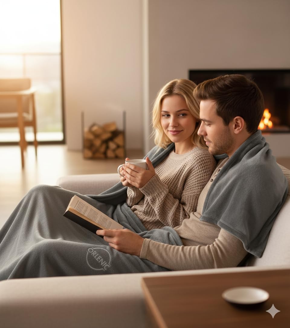 Heated Wearable Blanket Robe with USB Power – 3 Heating Levels, Machine Washable, Portable Heated Hoodie Throw for Indoors Outdoors Office Travel – Soft Coral Fleece Blanket - Image 2