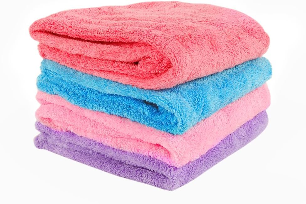 Microfiber Hair Towel Wrap – Ultra-Soft, Super Absorbent, Frizz-Reducing Turban with Cute Teddy Bear Button - Image 5