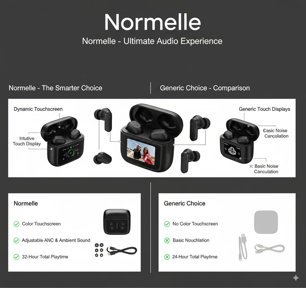 Wireless Noise Cancelling Earbuds with Smart Charging Case, True Adaptive ANC, Deep Bass, Bluetooth 5.3 Headphones, Immersive Spatial Audio, Touch Control, Long Battery Life - Image 4