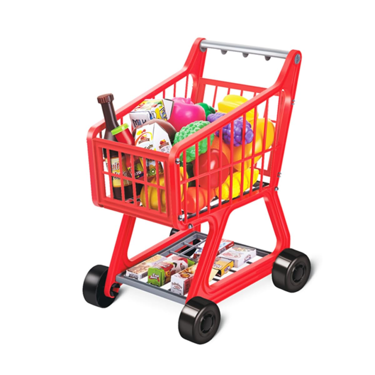 Kids Shopping Cart Toy / Realistic Design, 41 Fun Accessories, Encourages Imaginative Play, Promotes Motor Skills, Perfect for Toddlers & Preschoolers – Let's Play Supermarket Set - Image 3